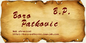Boro Patković vizit kartica